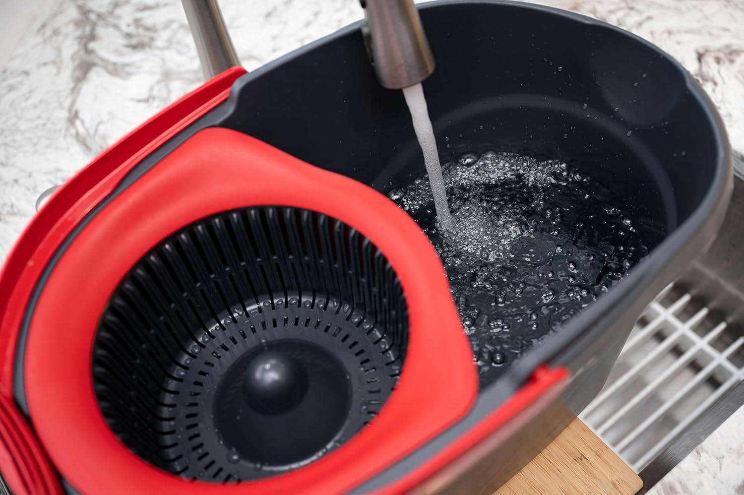 image:imageOCedar Easywring Microfiber Spin Mop amp Bucket Floor Cleaning System with 4 Extra RefillsSpin Mop Bucket with 2 Extra Refills
