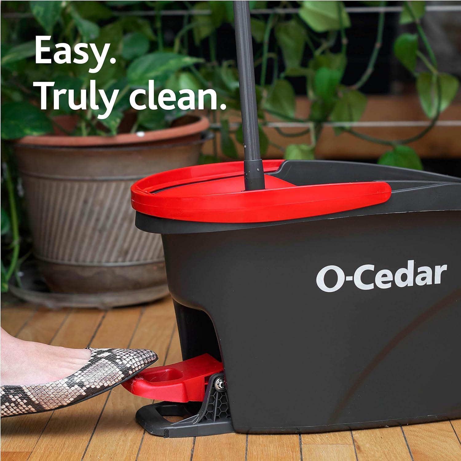 image:imageOCedar Easywring Microfiber Spin Mop amp Bucket Floor Cleaning System with 4 Extra RefillsSpin Mop Bucket with 2 Extra Refills