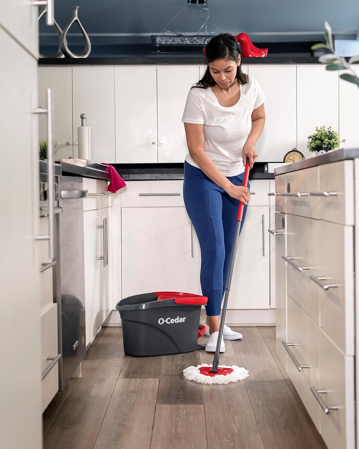 image:imageOCedar Easywring Microfiber Spin Mop amp Bucket Floor Cleaning System with 4 Extra RefillsSpin Mop Bucket with 2 Extra Refills