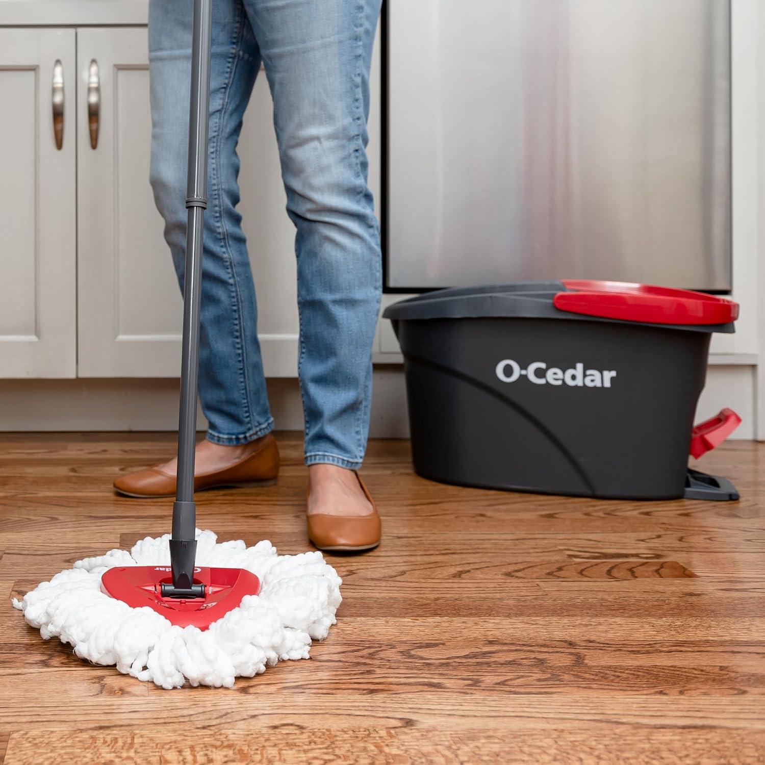image:imageOCedar Easywring Microfiber Spin Mop amp Bucket Floor Cleaning System with 4 Extra RefillsSpin Mop Bucket with 3 Extra Refills