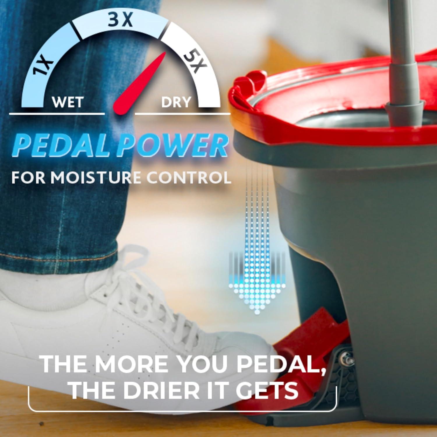 image:imageOCedar Easywring Microfiber Spin Mop amp Bucket Floor Cleaning System with 4 Extra RefillsSpin Mop Bucket with 3 Extra Refills