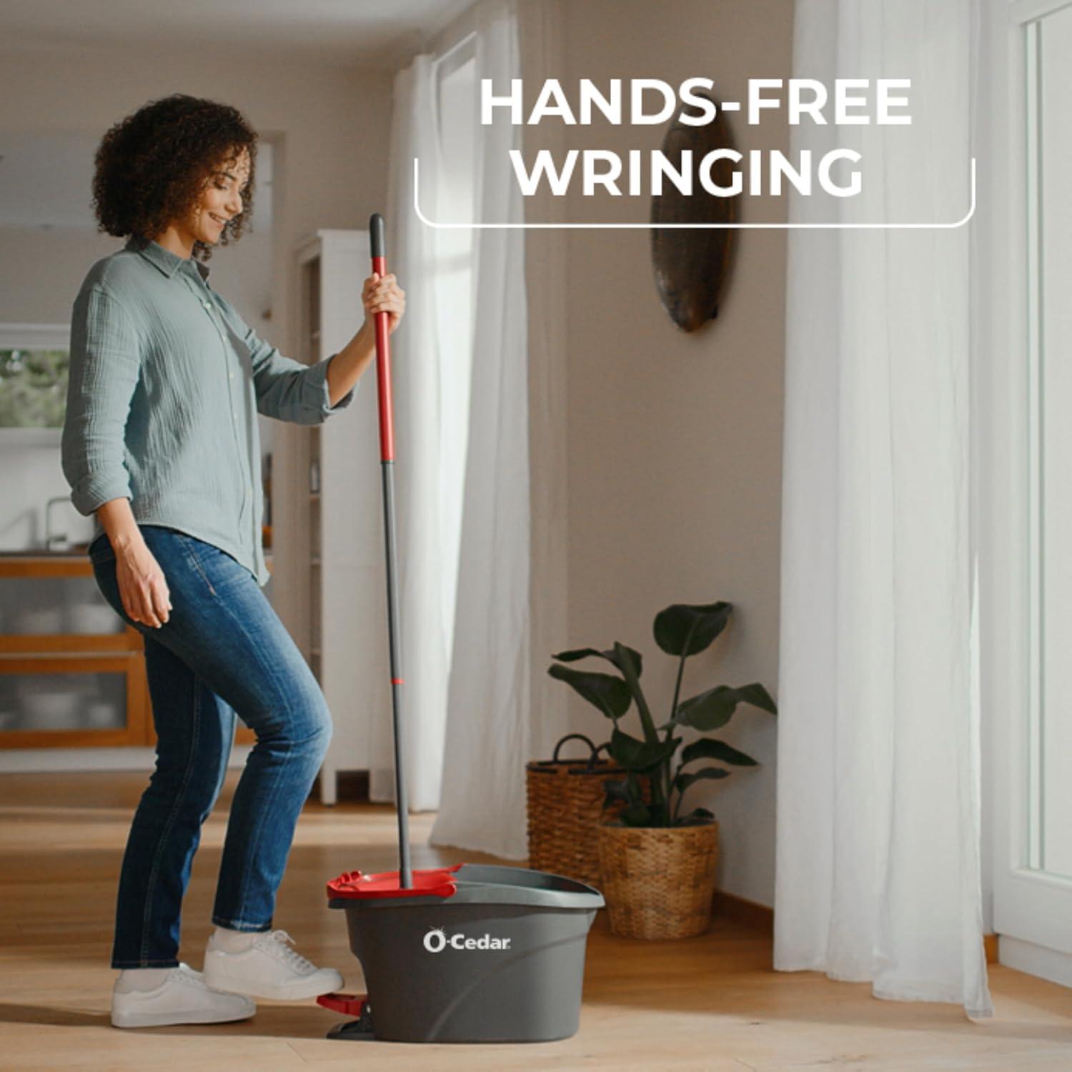 image:imageOCedar Easywring Microfiber Spin Mop amp Bucket Floor Cleaning System with 4 Extra RefillsSpin Mop Bucket with 3 Extra Refills