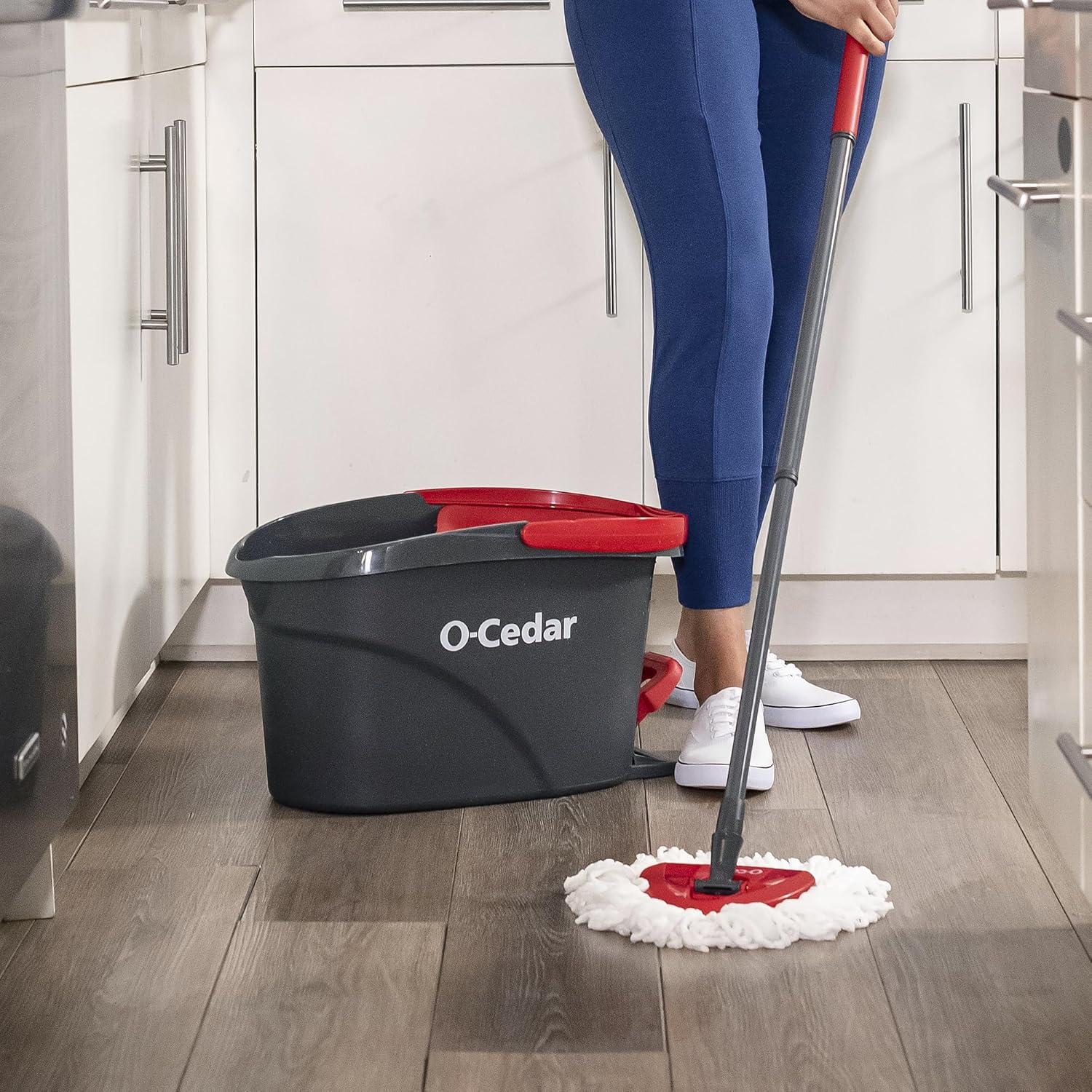 image:imageOCedar Easywring Microfiber Spin Mop amp Bucket Floor Cleaning System with 4 Extra RefillsSpin Mop Bucket with 3 Extra Refills