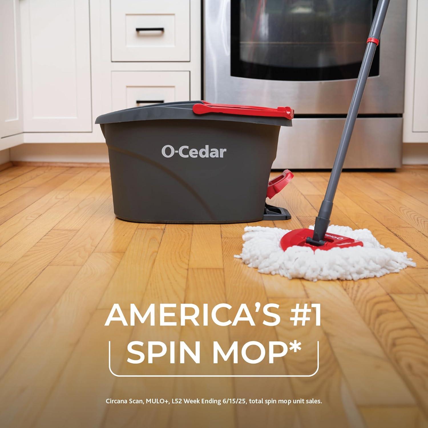 image:imageOCedar Easywring Microfiber Spin Mop amp Bucket Floor Cleaning System with 4 Extra RefillsSpin Mop Bucket with 3 Extra Refills