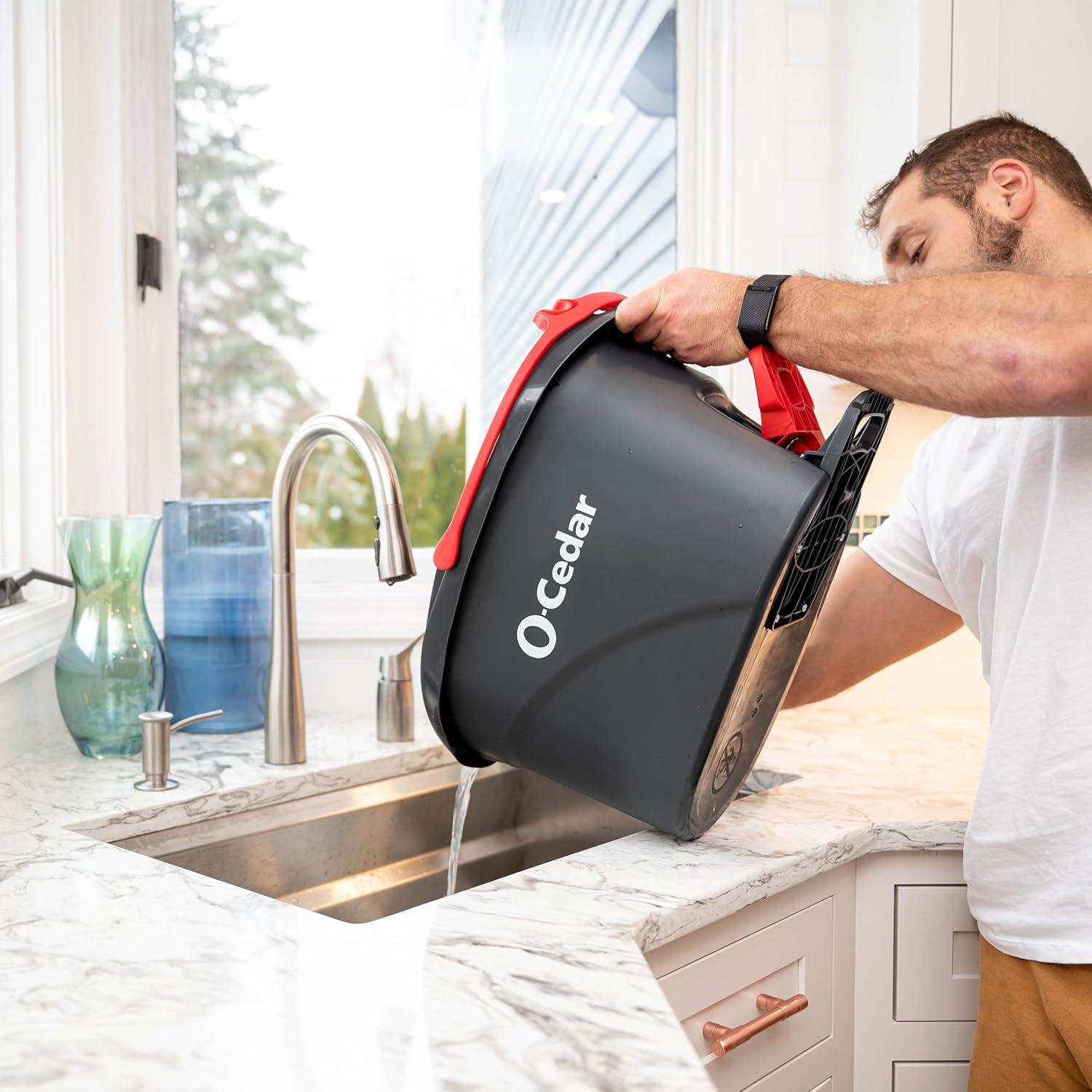 image:imageOCedar Easywring Microfiber Spin Mop amp Bucket Floor Cleaning System with 4 Extra RefillsSpin Mop Bucket with 4 Extra Refills