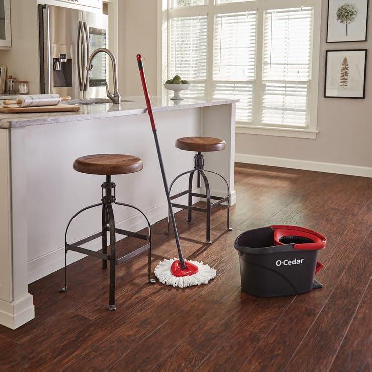 image:imageOCedar Easywring Microfiber Spin Mop amp Bucket Floor Cleaning System with 4 Extra RefillsSpin Mop Bucket with 4 Extra Refills