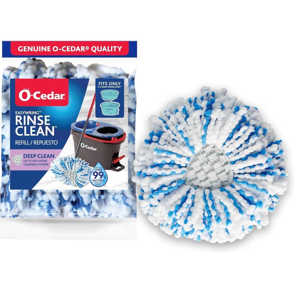 image:imageOCedar EasyWring RinseClean Spin Mop Microfiber Refill 1Pack BlueDeep Clean  1 Count