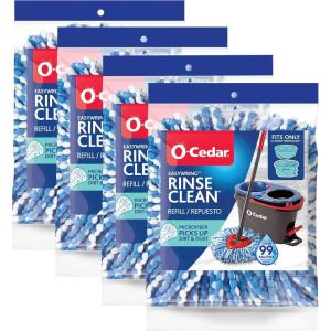 O-Cedar EasyWring RinseClean Spin Mop Microfiber Refill, 1-Pack, Blue(Classic – 4 Count)
