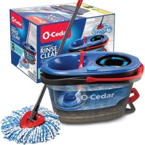 O-Cedar RinseClean Spin Mop & Bucket System | Clean with Water | Removes 99% of Bacteria(Rinseclean Spin Mop & Bucket)