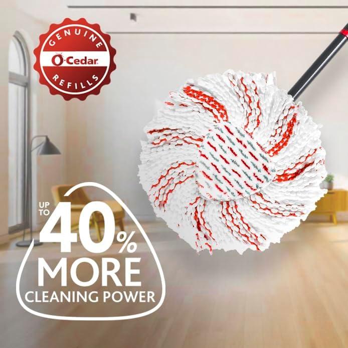 image:imageOCedar EasyWring Deep Clean Refill 4Pack 40 More Cleaning Power Microfiber Mop Refill Compatible with OCedar EasyWring Spin Mop amp Bucket SystemDeep Clean Refill 2Pack