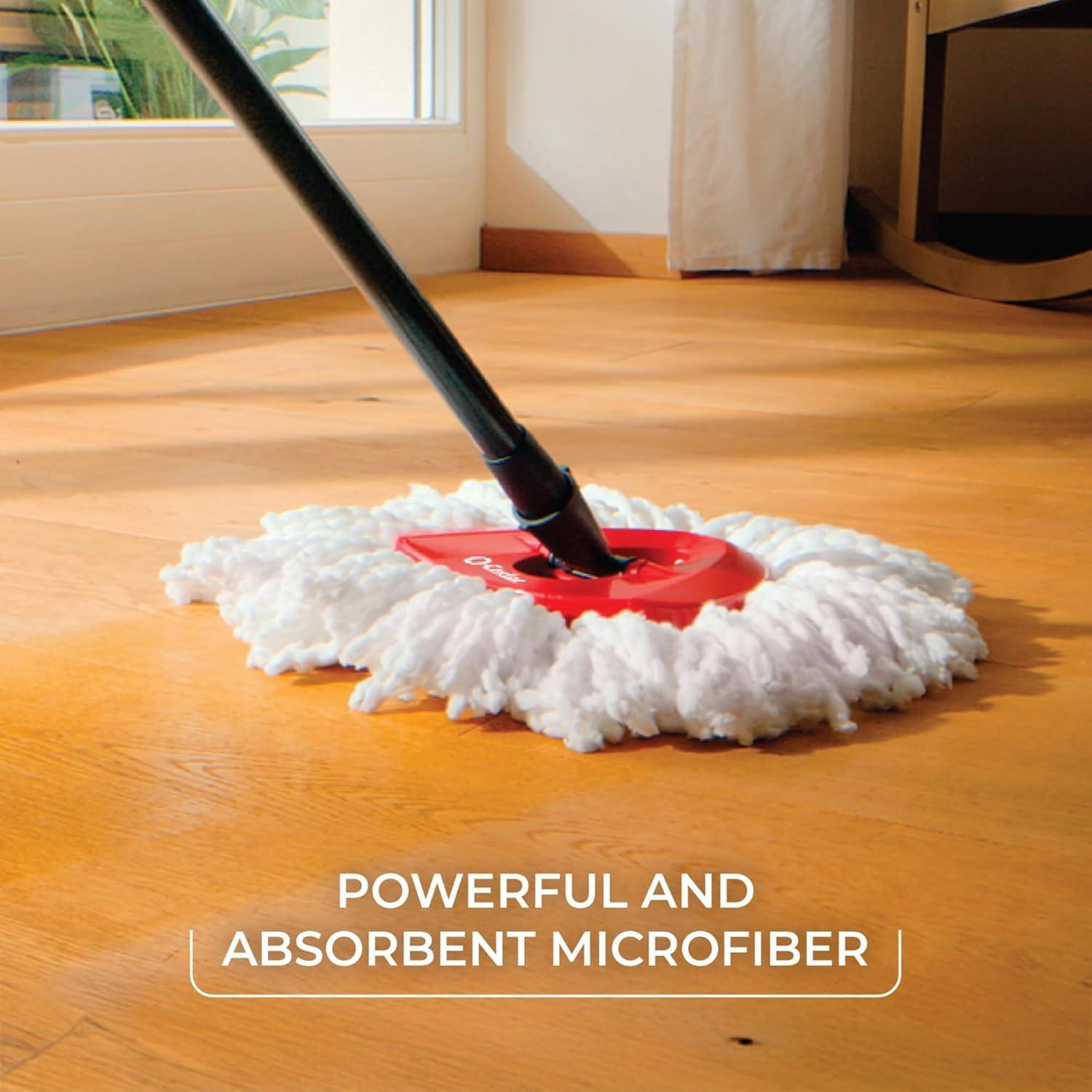 image:imageOCedar EasyWring Spin Mop Microfiber Refill Pack of 4White