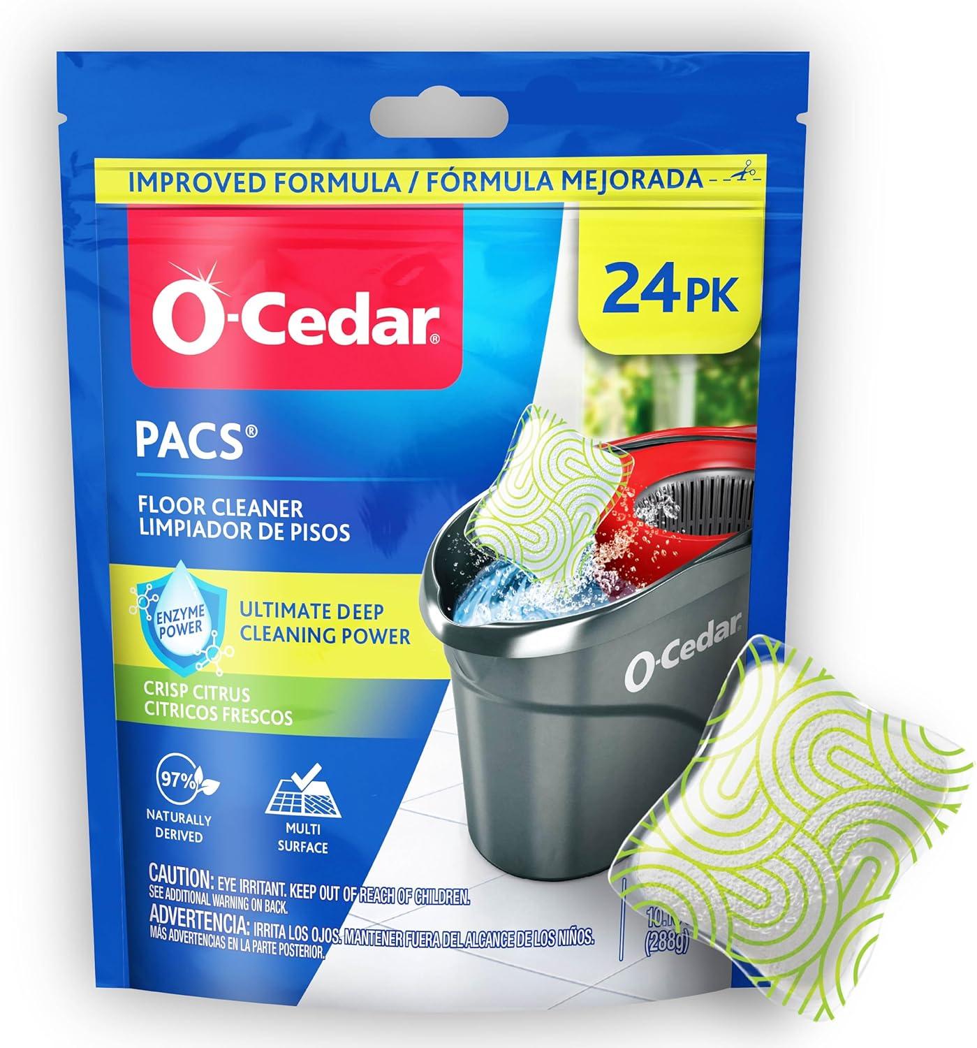 image:imageOCedar PACS Hard Floor Cleaner Crisp Citrus Scent 10 Count 1Pack Made with NaturallyDerived Ingredients Safe to Use on All Hard Floors Perfect for Mop BucketsCitrus
