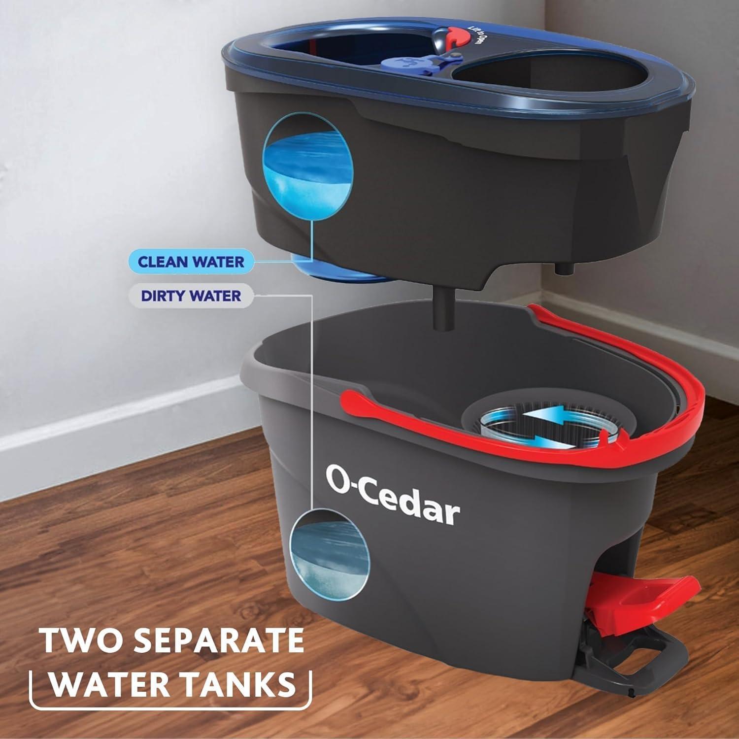 image:imageOCedar RinseClean Microfiber Spin Mop amp Bucket Floor Cleaning System with Citrus Pac Variety PackRC 4 RC Refills