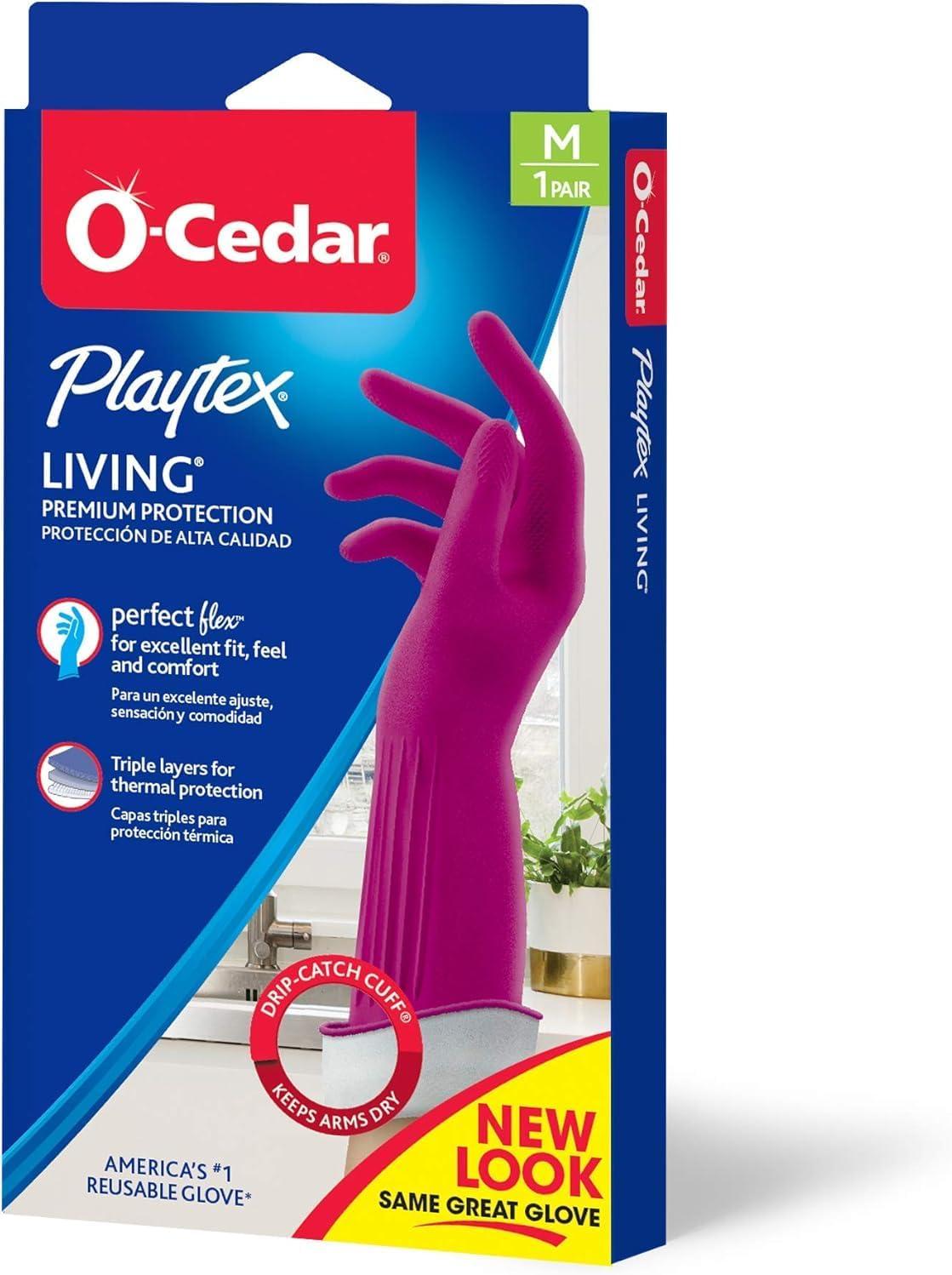 image:imagePLAYTEX Living Reusable Rubber Cleaning Gloves Durable Household Gloves Large Pack of 3Medium Pack of 10