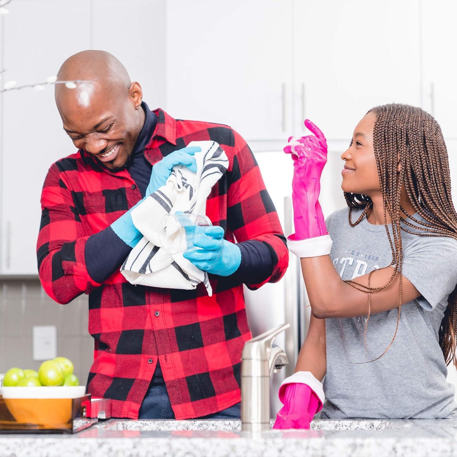 image:imagePLAYTEX Living Reusable Rubber Cleaning Gloves Durable Household Gloves Large Pack of 3Small Pack of 1
