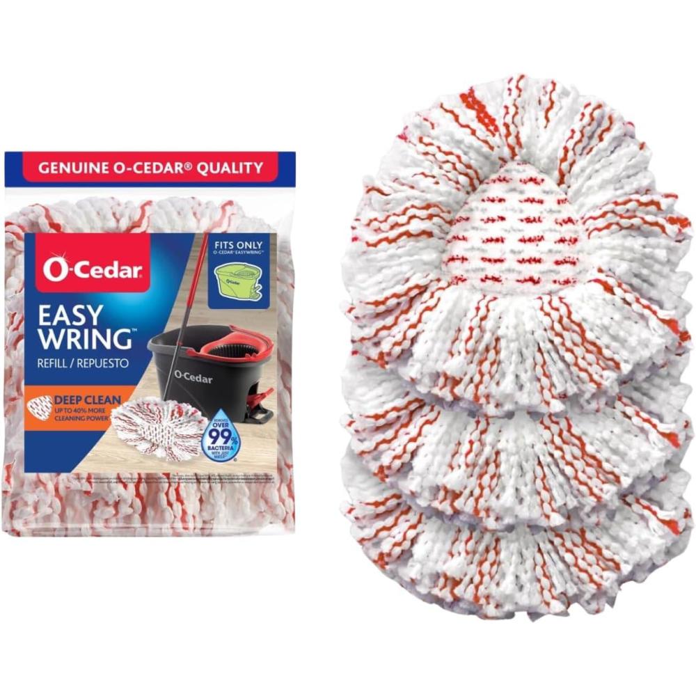 image:imageOCedar EasyWring Deep Clean Refill 4Pack 40 More Cleaning Power Microfiber Mop Refill Compatible with OCedar EasyWring Spin Mop amp Bucket SystemDeep Clean Refill 3Pack