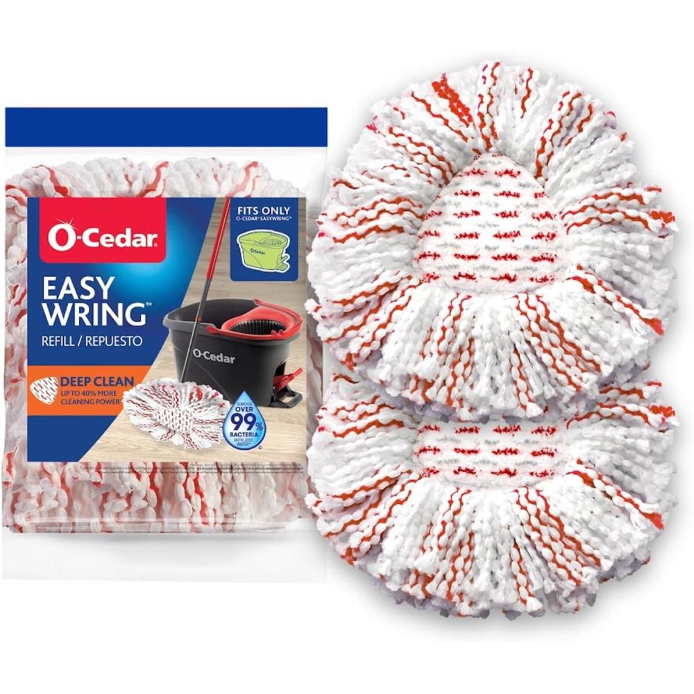 image:imageOCedar EasyWring Deep Clean Refill 4Pack 40 More Cleaning Power Microfiber Mop Refill Compatible with OCedar EasyWring Spin Mop amp Bucket SystemDeep Clean Refill 2Pack