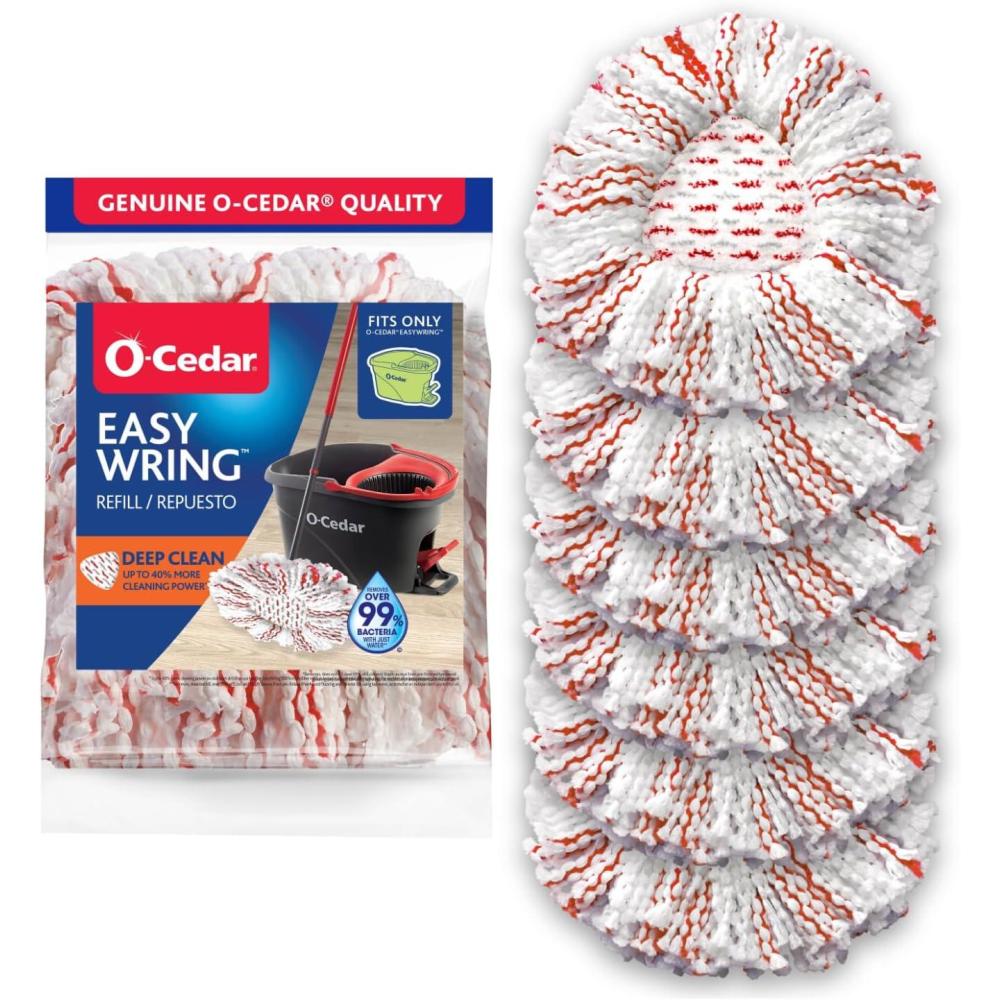 image:imageOCedar EasyWring Deep Clean Refill 4Pack 40 More Cleaning Power Microfiber Mop Refill Compatible with OCedar EasyWring Spin Mop amp Bucket SystemDeep Clean Refill 6Pack