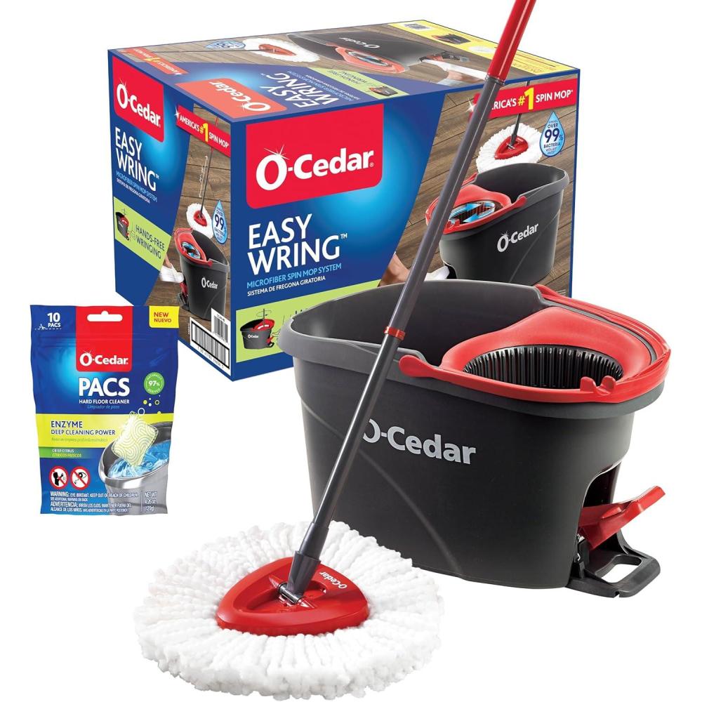 image:imageOCedar EasyWring Microfiber Spin Mop and Bucket Cleaning System  Citrus and Lavender Pacs Variety PackEasyWring  Citrus PACS
