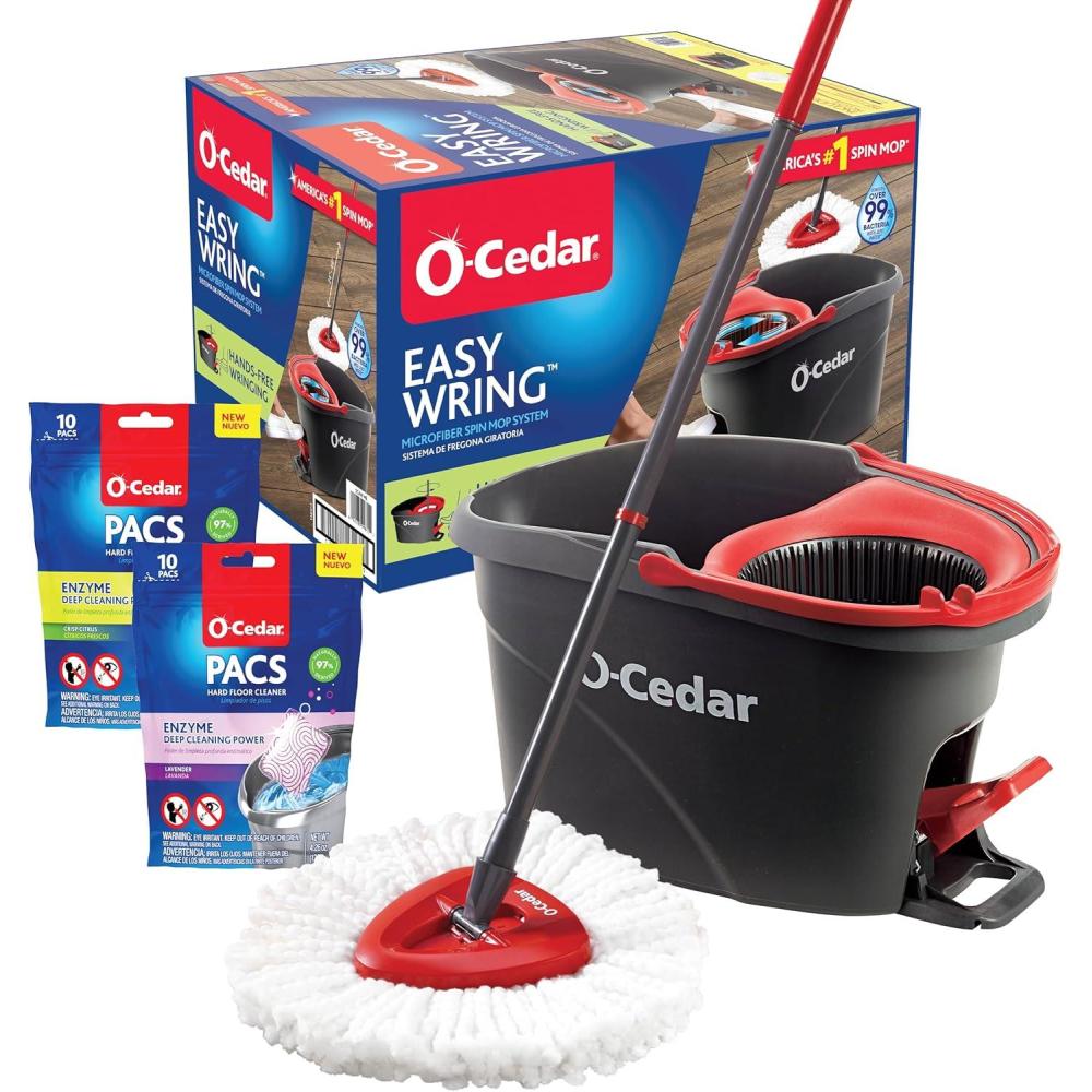 image:imageOCedar EasyWring Microfiber Spin Mop and Bucket Cleaning System  Citrus and Lavender Pacs Variety PackEasyWring  Citrus and Lavender PACS