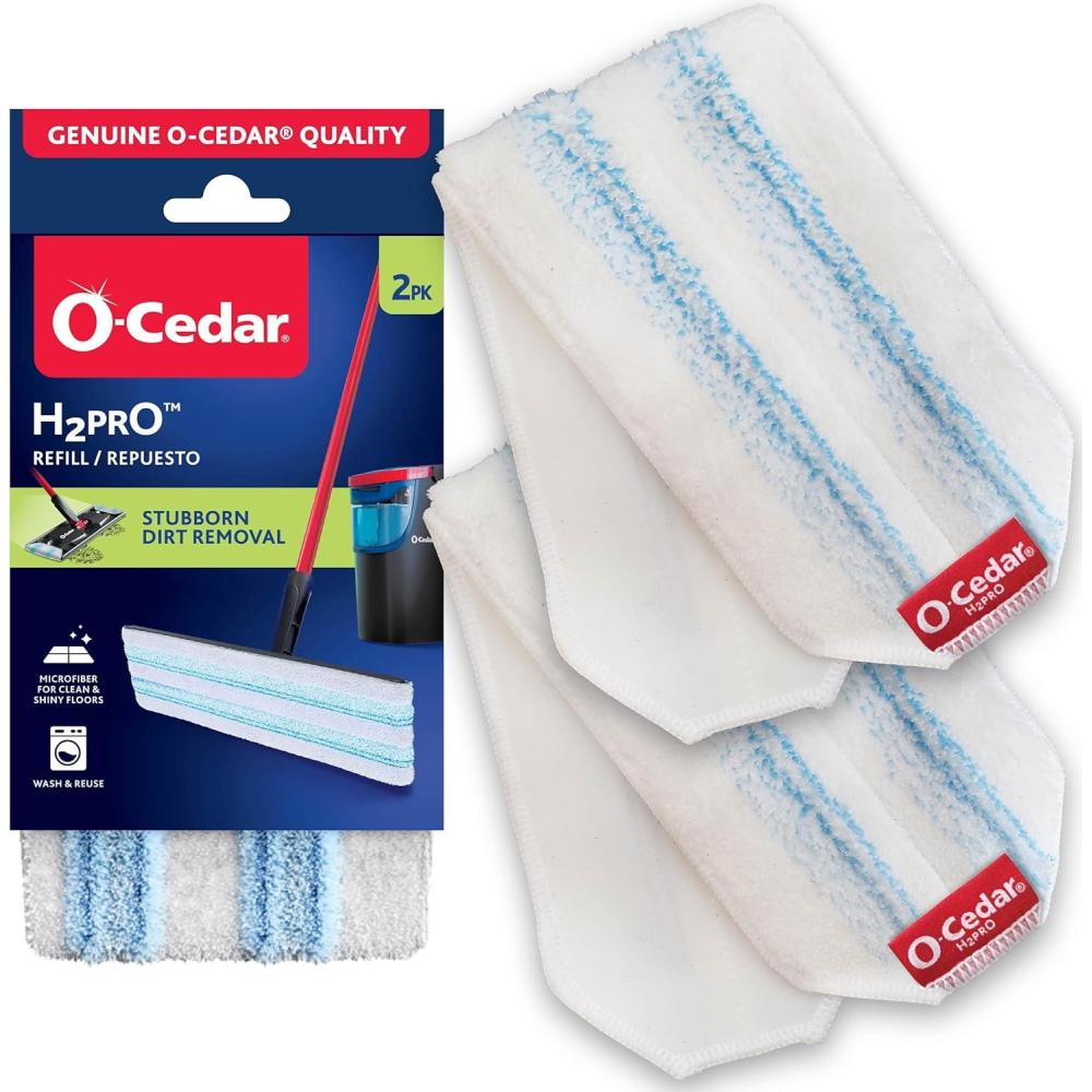 image:imageOCedar Genuine H2prO Mop Pad Replacement 2Pack  Microfiber Refill  Machine Washable  Removes 99 of Bacteria with Water  Compatible with OCedar H2prO Spin Mop System2 Count