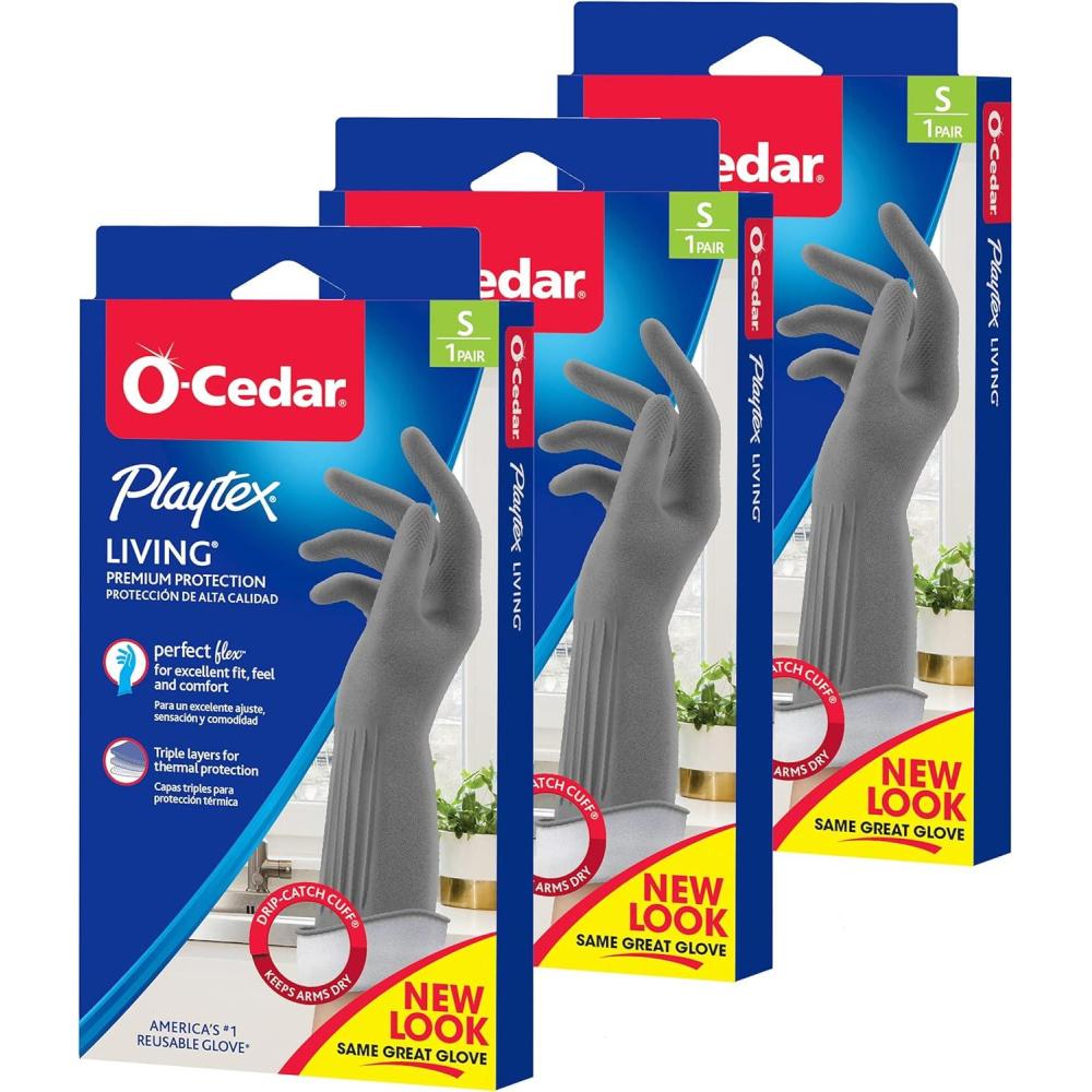 image:imagePLAYTEX Living Reusable Rubber Cleaning Gloves Durable Household Gloves Large Pack of 31 Pair Pack of 3