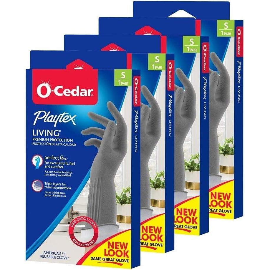image:imagePLAYTEX Living Reusable Rubber Cleaning Gloves Durable Household Gloves Large Pack of 31 Pair Pack of 4