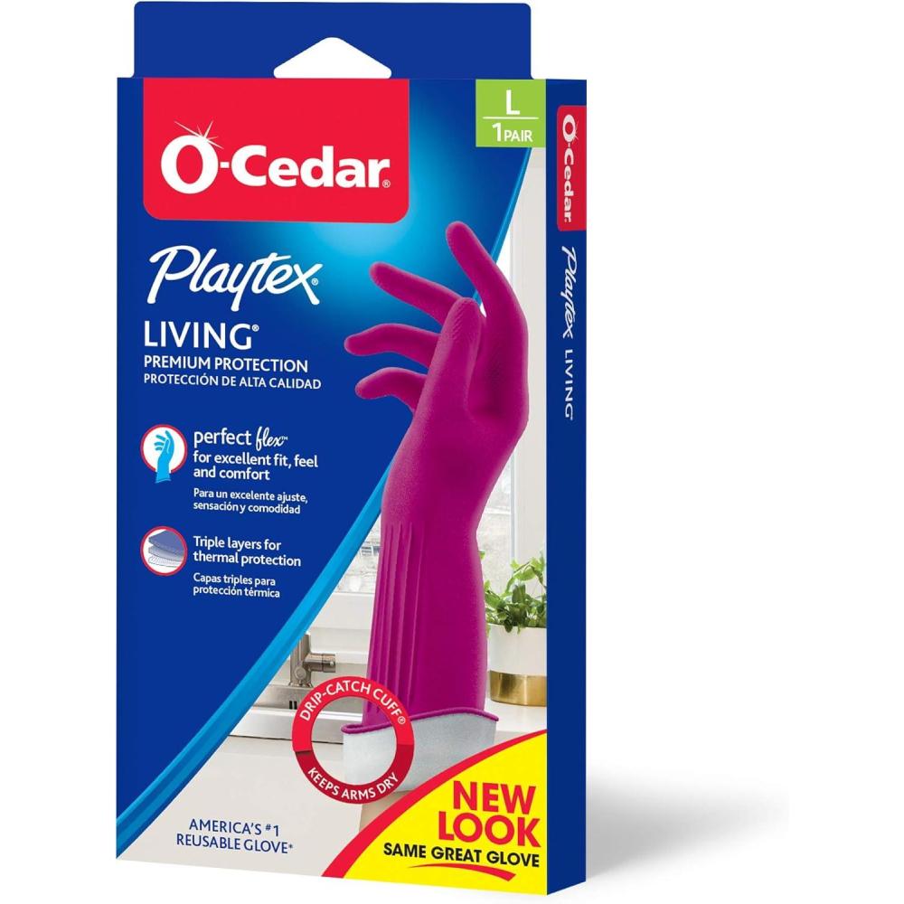 image:imagePLAYTEX Living Reusable Rubber Cleaning Gloves Durable Household Gloves Large Pack of 3Large Pack of 72