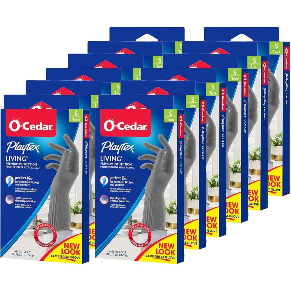 image:imagePLAYTEX Living Reusable Rubber Cleaning Gloves Durable Household Gloves Large Pack of 3Small Pack of 12