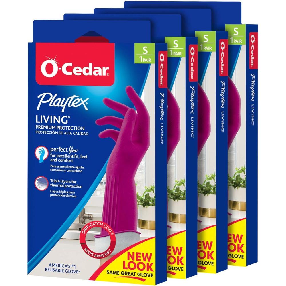 image:imagePLAYTEX Living Reusable Rubber Cleaning Gloves  Durable Household Gloves Large Pack of 3Small Pack of 8
