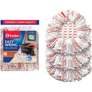 O-Cedar EasyWring Deep Clean Refill (4-Pack) | 40% More Cleaning Power | Microfiber Mop Refill Compatible with O-Cedar EasyWring Spin Mop & Bucket System(Deep Clean Refill (3-Pack))