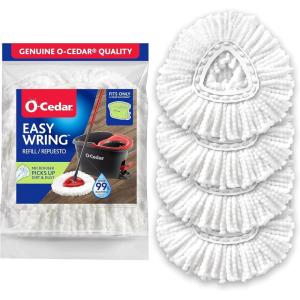 O-Cedar EasyWring Spin Mop Microfiber Refill (Pack of 4)(White)
