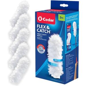 O-Cedar Flex & Catch Heavy Duty Dusting Refills (10 Count) | Disposable Duster Refill | Traps 3X More Dust Than Traditional Feather Duster(5 Refills)