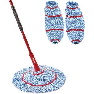 O-Cedar MicroTwist, Microfiber Twist Mop,Blue/Red(MicroTwist Mop with 2 Extra Refills)