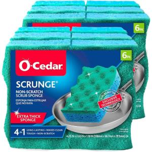 O-Cedar Multi-Use Scrunge Scrub Sponge 6 Count (Pack of 4)(6 count (Pack of 2))