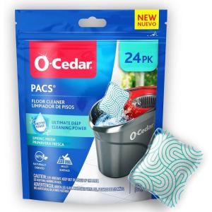O-Cedar PACS Hard Floor Cleaner, Crisp Citrus Scent 10 Count (1-Pack) | Made with Naturally-Derived Ingredients | Safe to Use on All Hard Floors | Perfect for Mop Buckets(Spring Fresh)